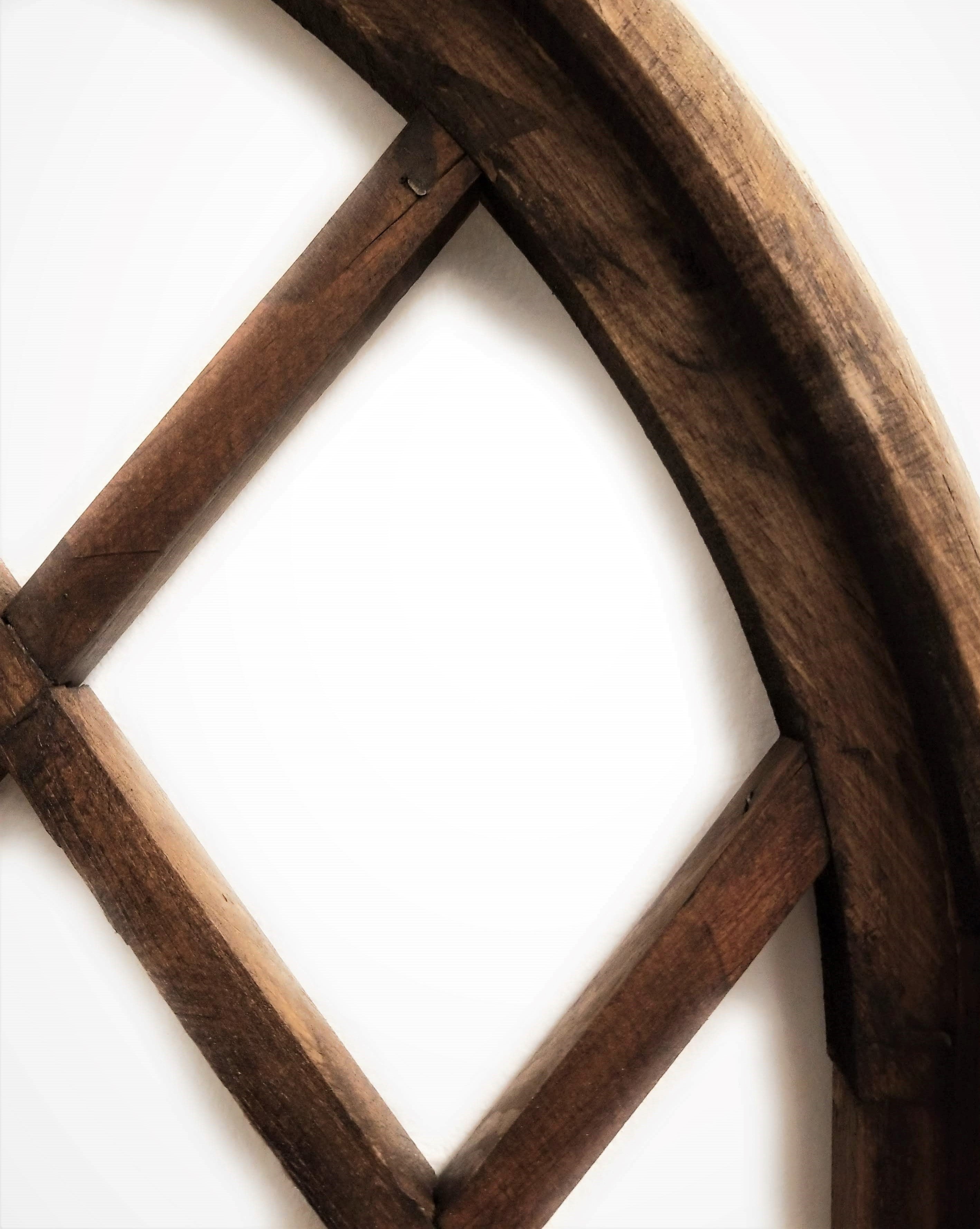 Farmhouse Wooden Wall Window Arch Wood Window - Lattice Gardens Cathedral Farmhouse Brown - Ranch Junkie Mercantile LLC